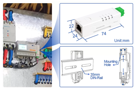 Установка на DIN и размеры