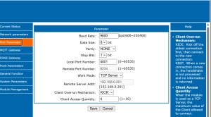 USR-DR134 - настройки последовательного порта